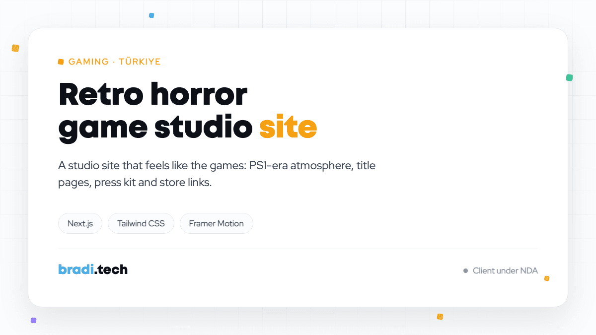 Retro Horror Game Studio Website